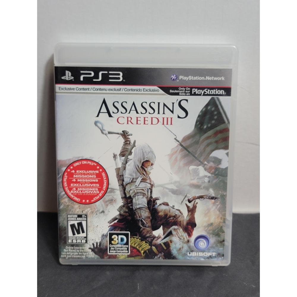 Assassins Creed III Sony PlayStation 3 PS3 Game Action Adventure Ubisoft M Rated
